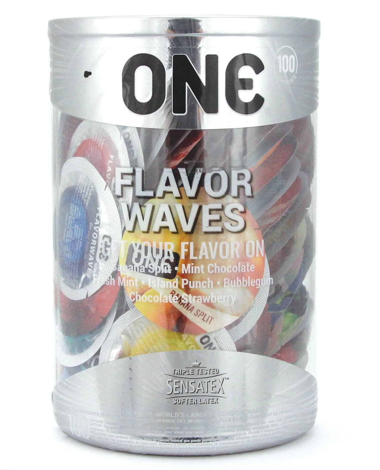 ONE Condoms Flavor Waves Box 100 3 ONE Condoms Flavor Waves Box 100