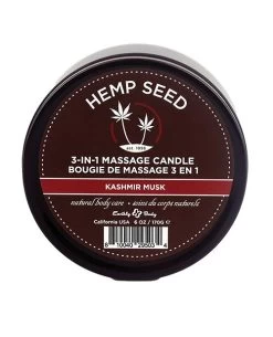 Earthly Body Hemp Candle 3 IN 1 Round Tin Kashmir Musk