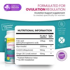 Sasmar Conceive Plus Women's Ovulation Support 120 Caps -SensualBliss feat3 ovulation support