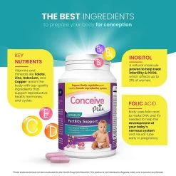 Sasmar Conceive Plus Women's Fertility Support 60 Caps 15 Sasmar Conceive Plus Women's Fertility Support 60 Caps -SensualBliss feat4 fertility support