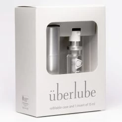 überlube Silver Refillable Case & 1 Insert 15ml -SensualBliss uberlube Silver Refillable case 1 insert 15ml feat1